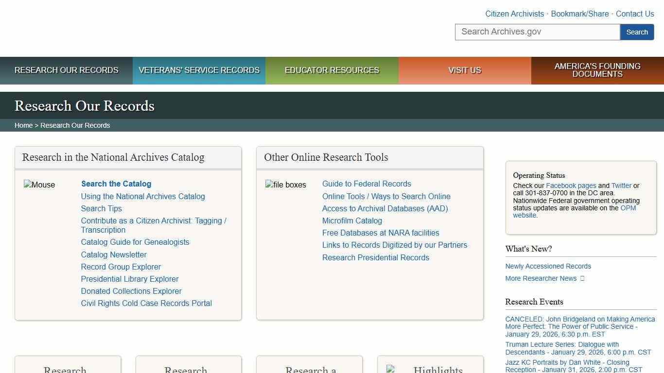 Research Our Records National Archives